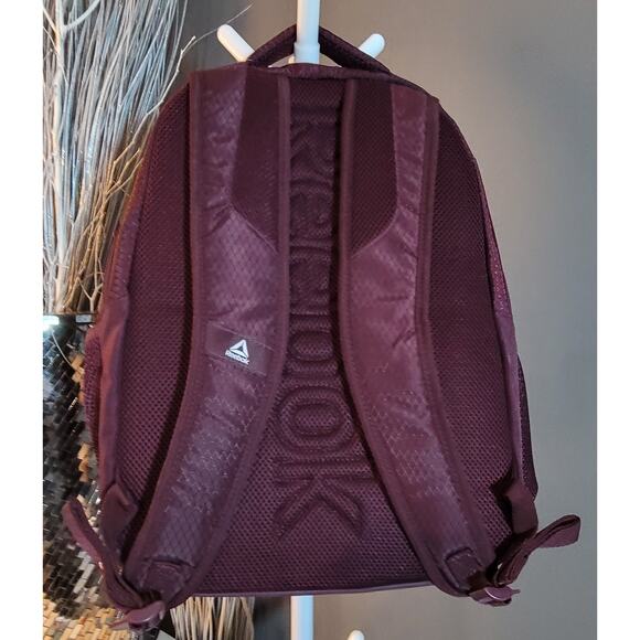 Reebok Spellbinding Maroon Water Resistant Backpack Laptop Bag Multi Pocket NEW - Picture 4 of 11
